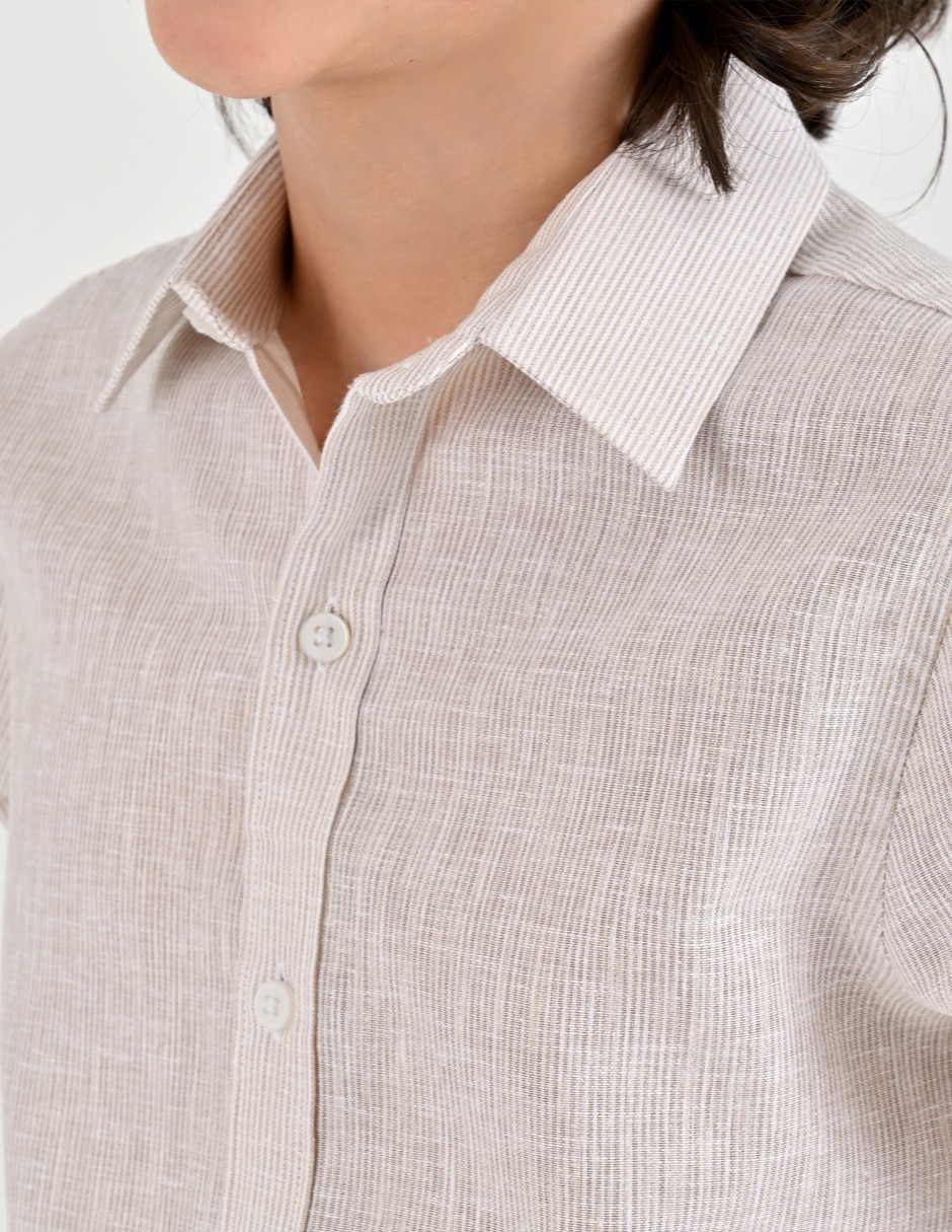 Camisa casual manga larga para niño 5