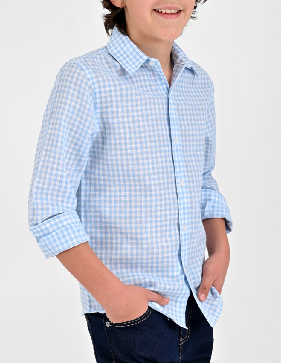 Camisa Casual Otoño Invierno de Algodón y poliéster manga Larga para Infantil / Niños grandes Niño 2