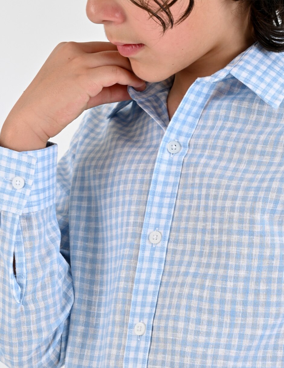 Camisa Casual Otoño Invierno de Algodón y poliéster manga Larga para Infantil / Niños grandes Niño 4