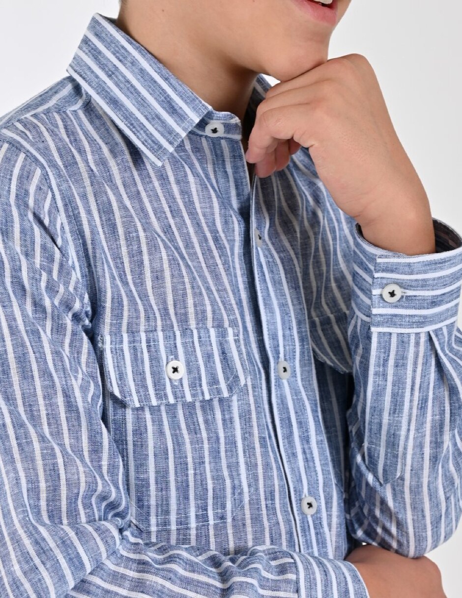 Camisa Casual Otoño Invierno de Algodón y poliéster manga Larga para Infantil / Niños grandes Niño 2