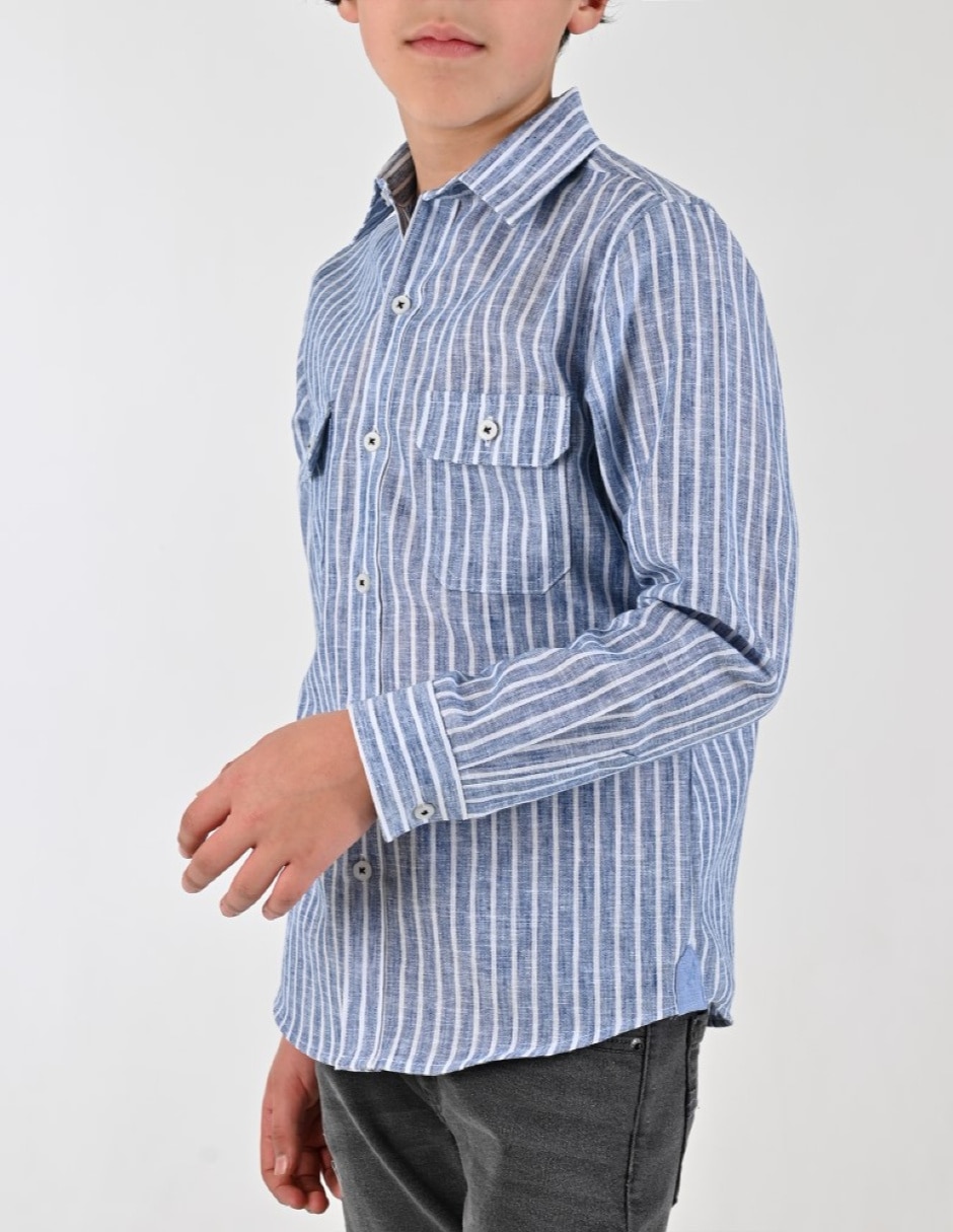 Camisa Casual Otoño Invierno de Algodón y poliéster manga Larga para Infantil / Niños grandes Niño 5