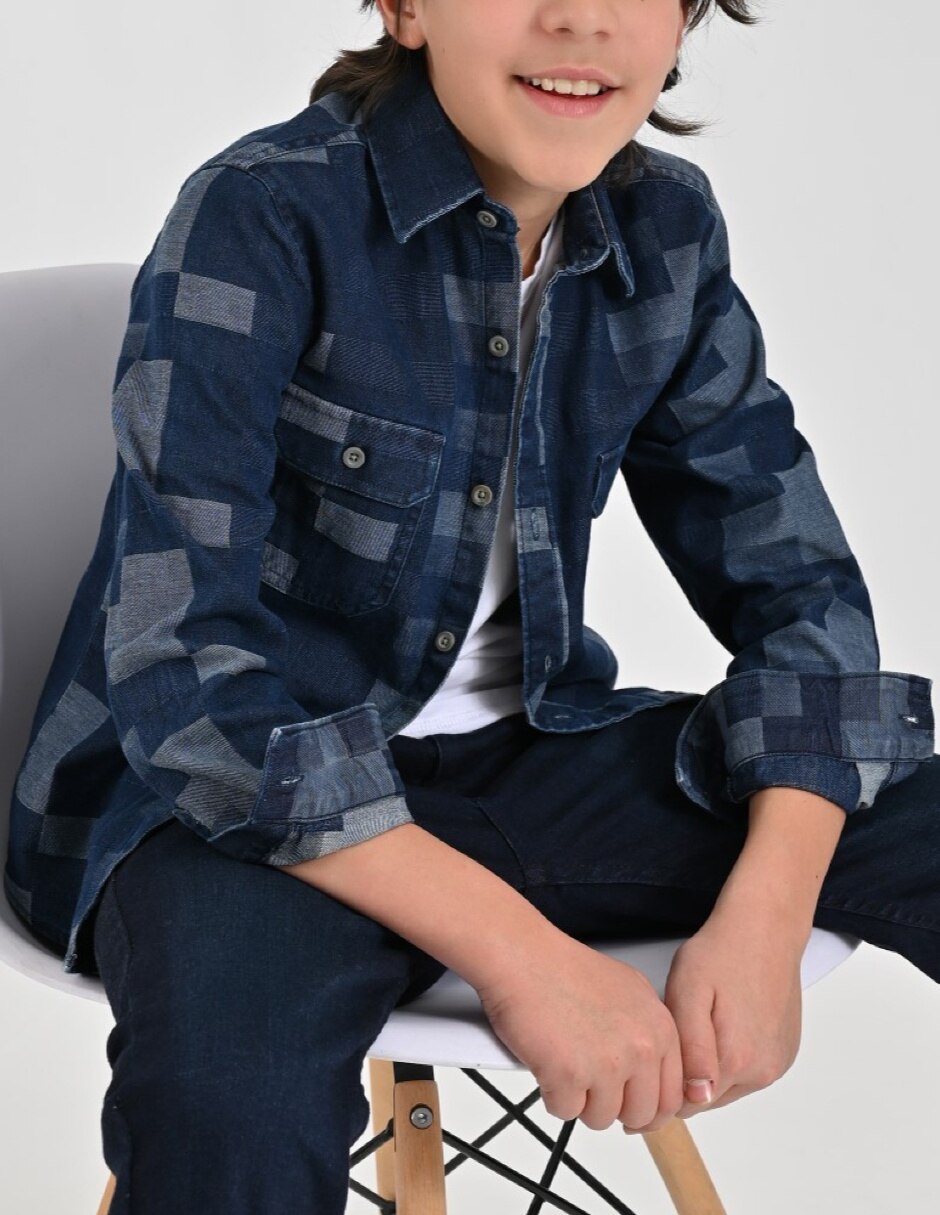 Camisa Casual Otoño Invierno de Algodón manga Larga para Infantil / Niños grandes Niño 3