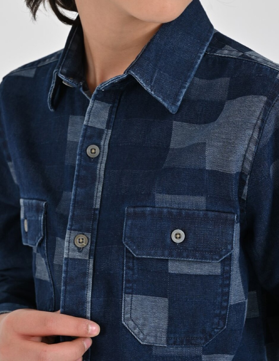 Camisa Casual Otoño Invierno de Algodón manga Larga para Infantil / Niños grandes Niño 5