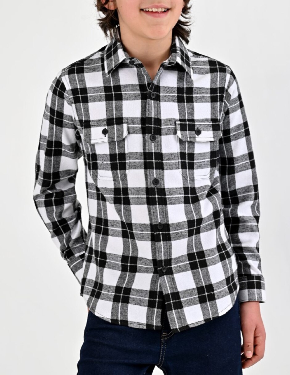 Camisa Casual Otoño Invierno de Algodón y poliéster manga Larga para Infantil / Niños grandes Niño 1