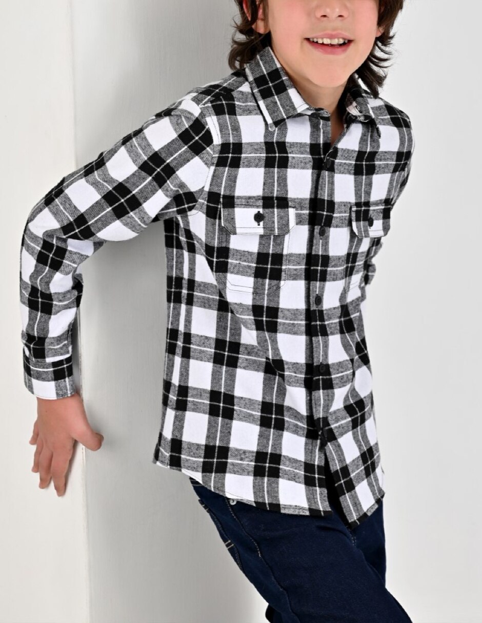 Camisa Casual Otoño Invierno de Algodón y poliéster manga Larga para Infantil / Niños grandes Niño 2