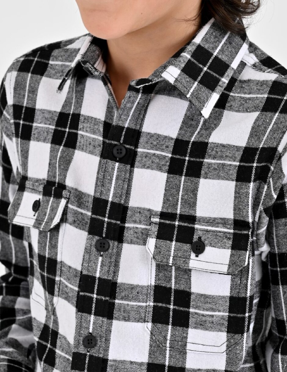 Camisa Casual Otoño Invierno de Algodón y poliéster manga Larga para Infantil / Niños grandes Niño 5