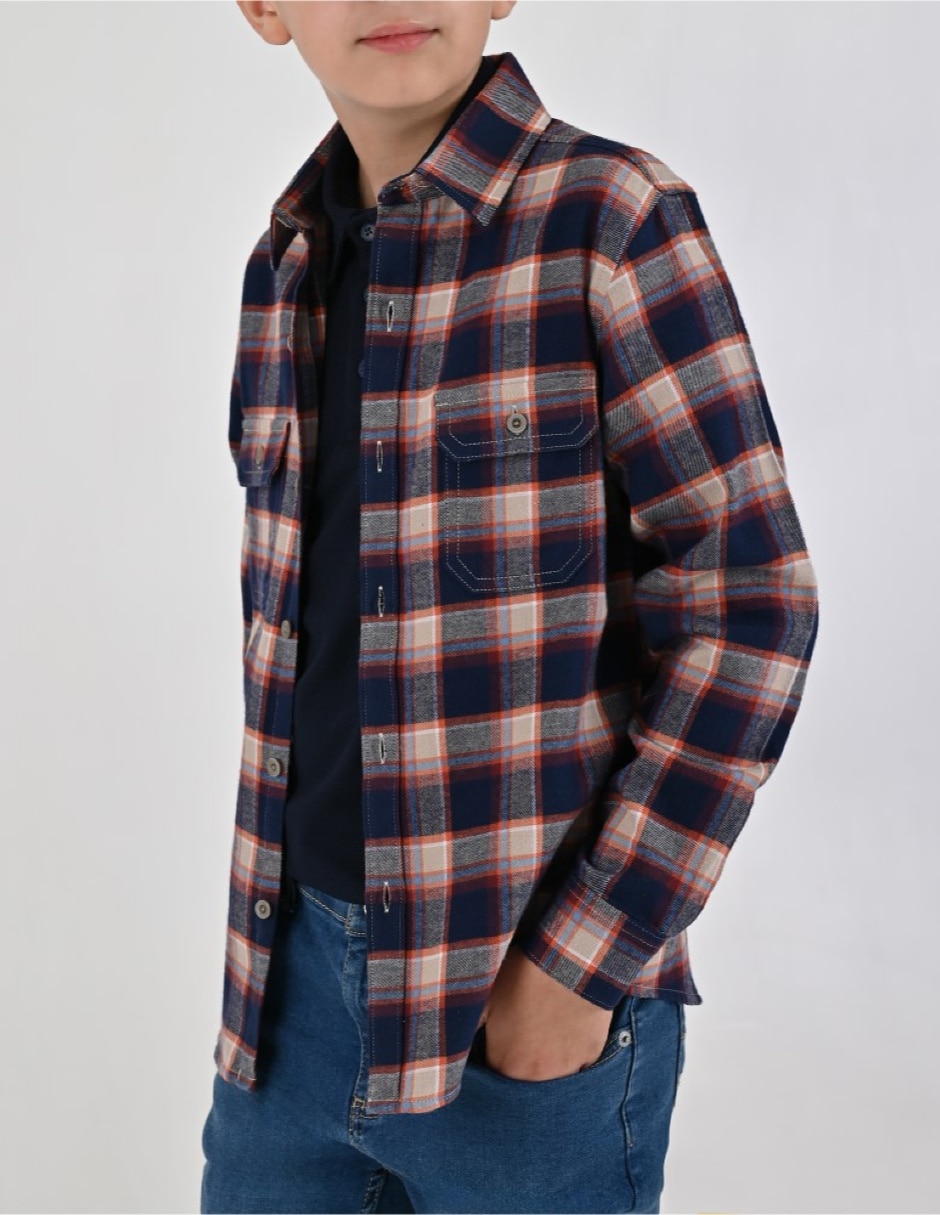 Camisa Casual Otoño Invierno de Algodón manga Larga para Infantil / Niños grandes Niño 4