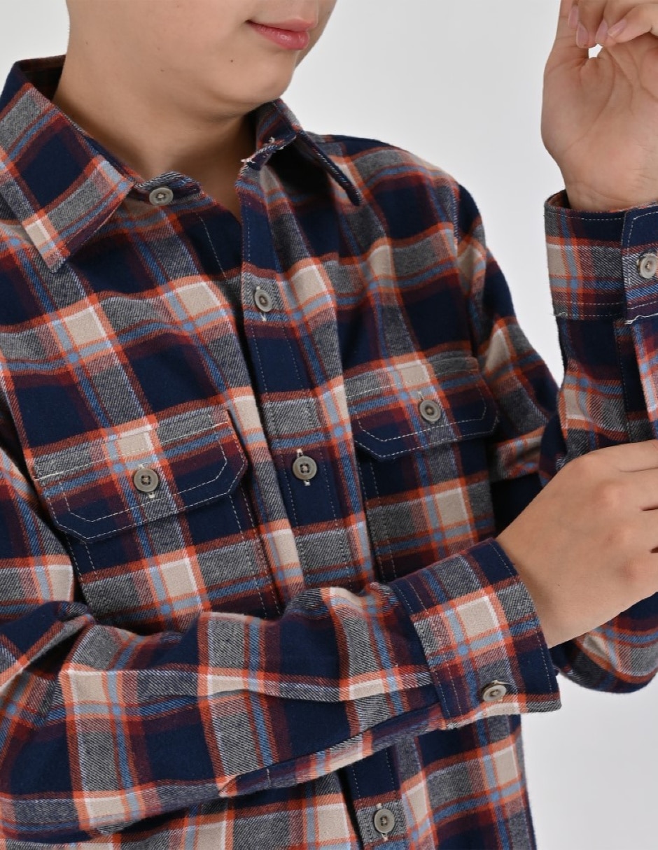 Camisa Casual Otoño Invierno de Algodón manga Larga para Infantil / Niños grandes Niño 5