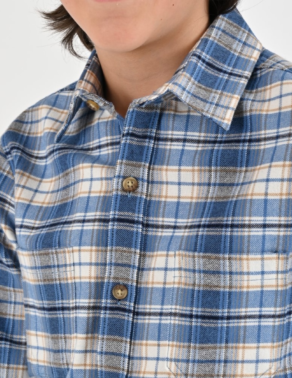 Camisa Casual Otoño Invierno de Algodón manga Larga para Infantil / Niños grandes Niño 2