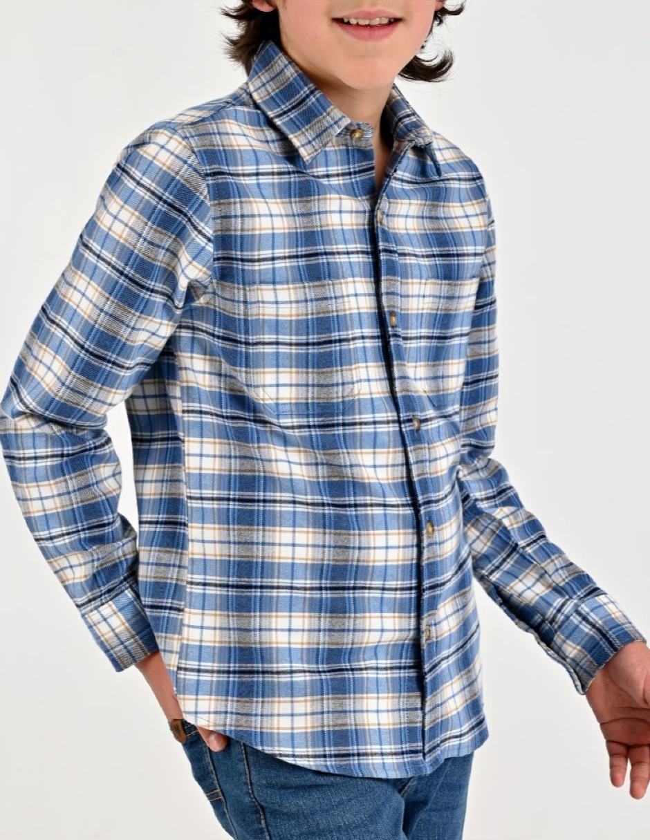 Camisa Casual Otoño Invierno de Algodón manga Larga para Infantil / Niños grandes Niño 4
