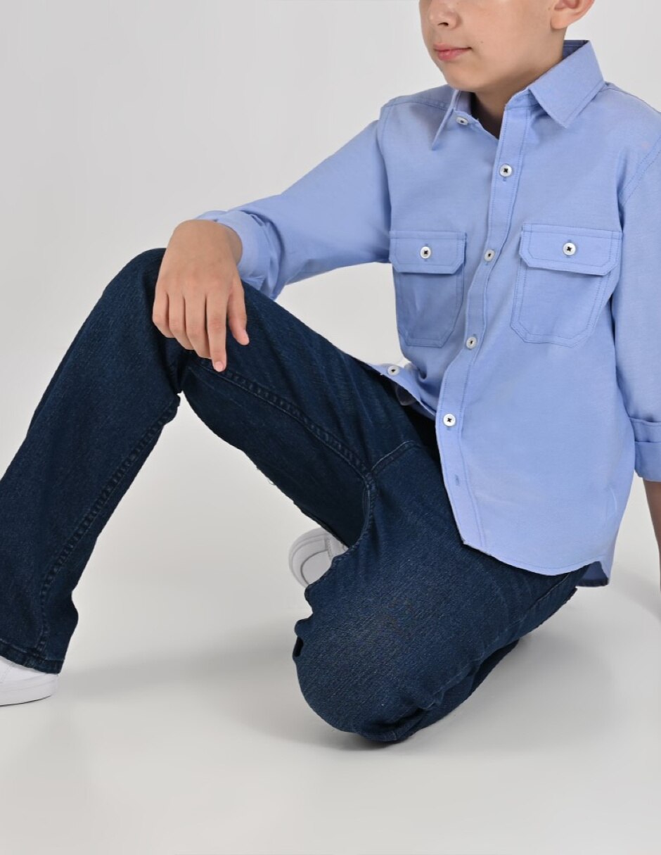 Camisa Casual Otoño Invierno de Algodón y poliéster manga Larga para Infantil / Niños grandes Niño 2
