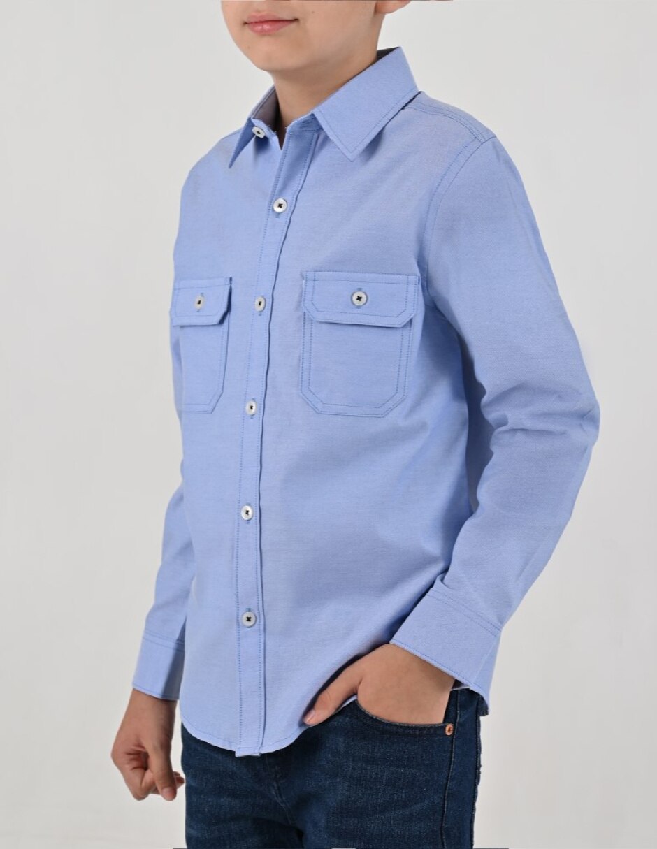 Camisa Casual Otoño Invierno de Algodón y poliéster manga Larga para Infantil / Niños grandes Niño 4