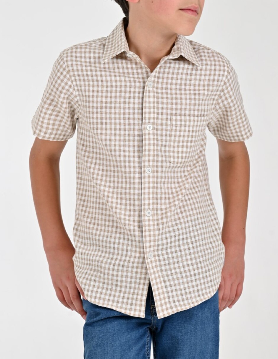 Camisa Casual Otoño Invierno de Algodón y poliéster manga Corta para Infantil / Niños grandes Niño
