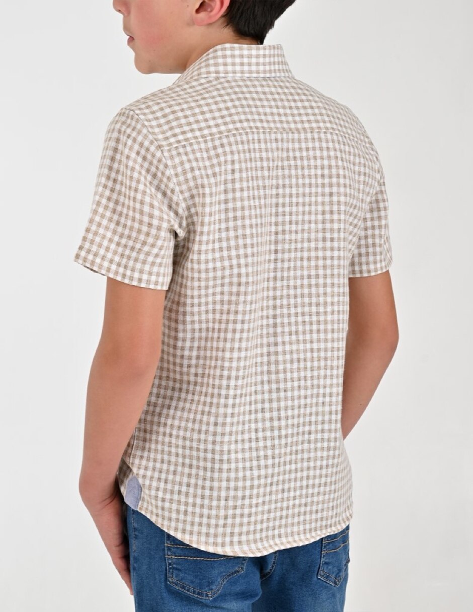 Camisa Casual Otoño Invierno de Algodón y poliéster manga Corta para Infantil / Niños grandes Niño 4
