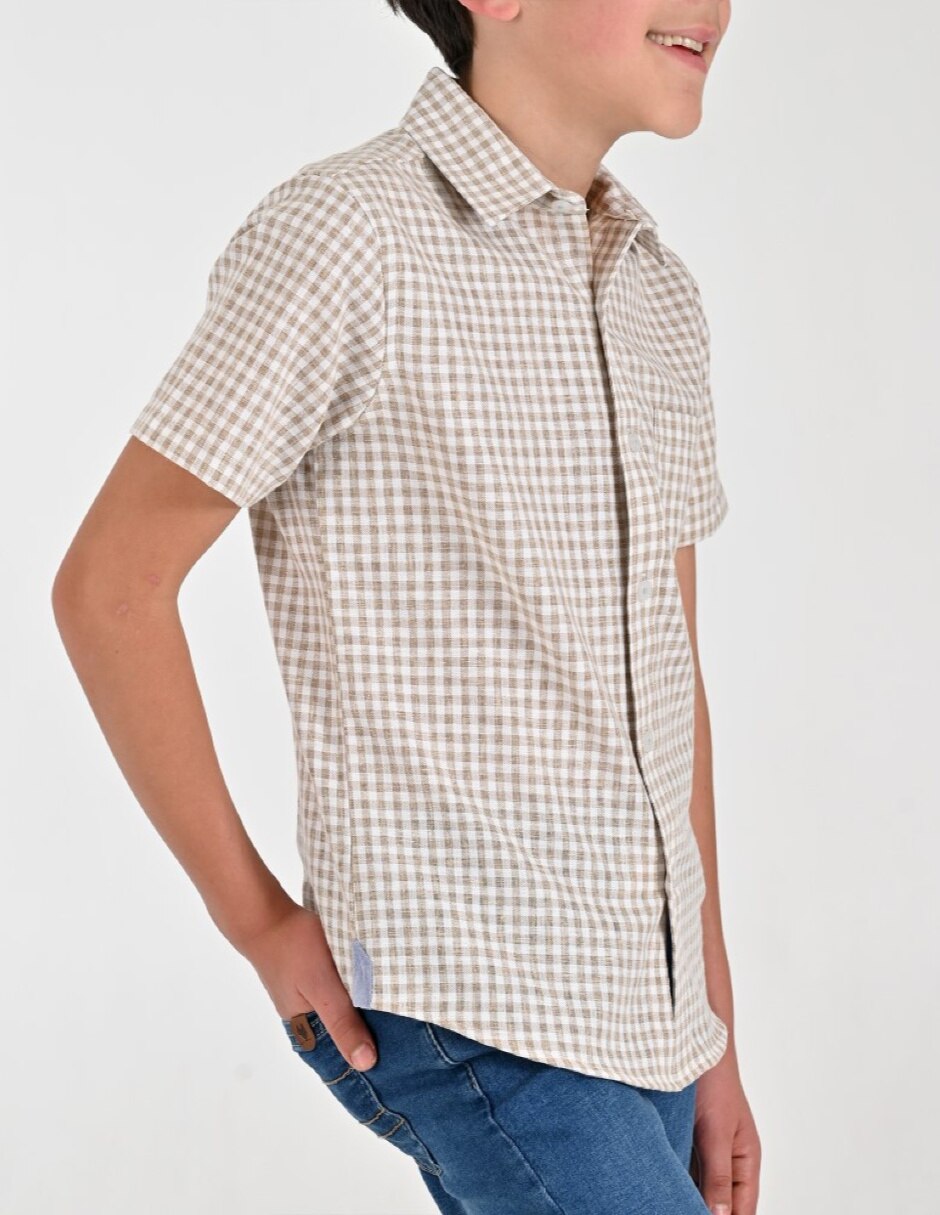 Camisa Casual Otoño Invierno de Algodón y poliéster manga Corta para Infantil / Niños grandes Niño 5