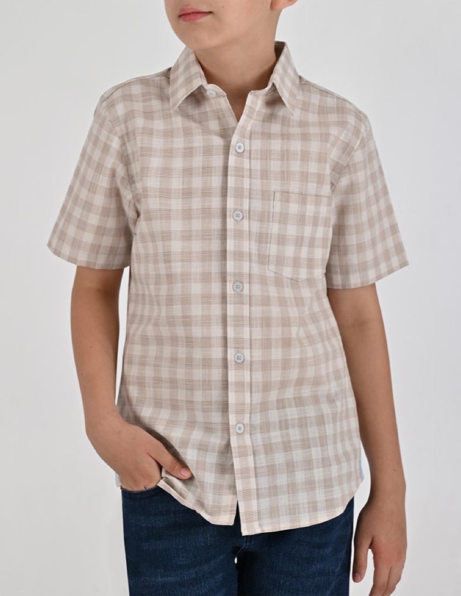 Camisa Casual Otoño Invierno de Algodón manga Corta para Infantil / Niños grandes Niño