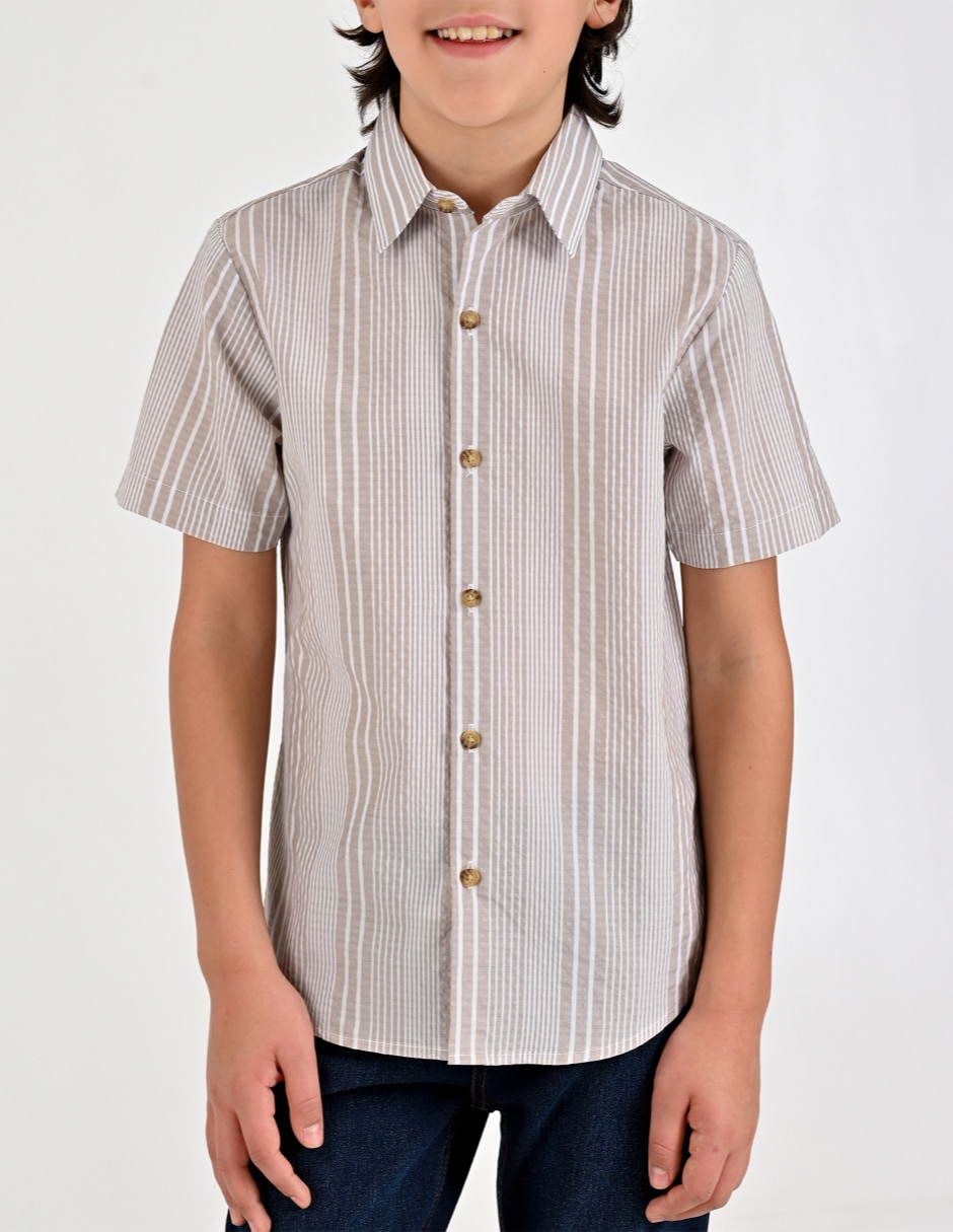 Camisa Casual Otoño Invierno de Algodón y poliéster manga Corta para Infantil / Niños grandes Niño