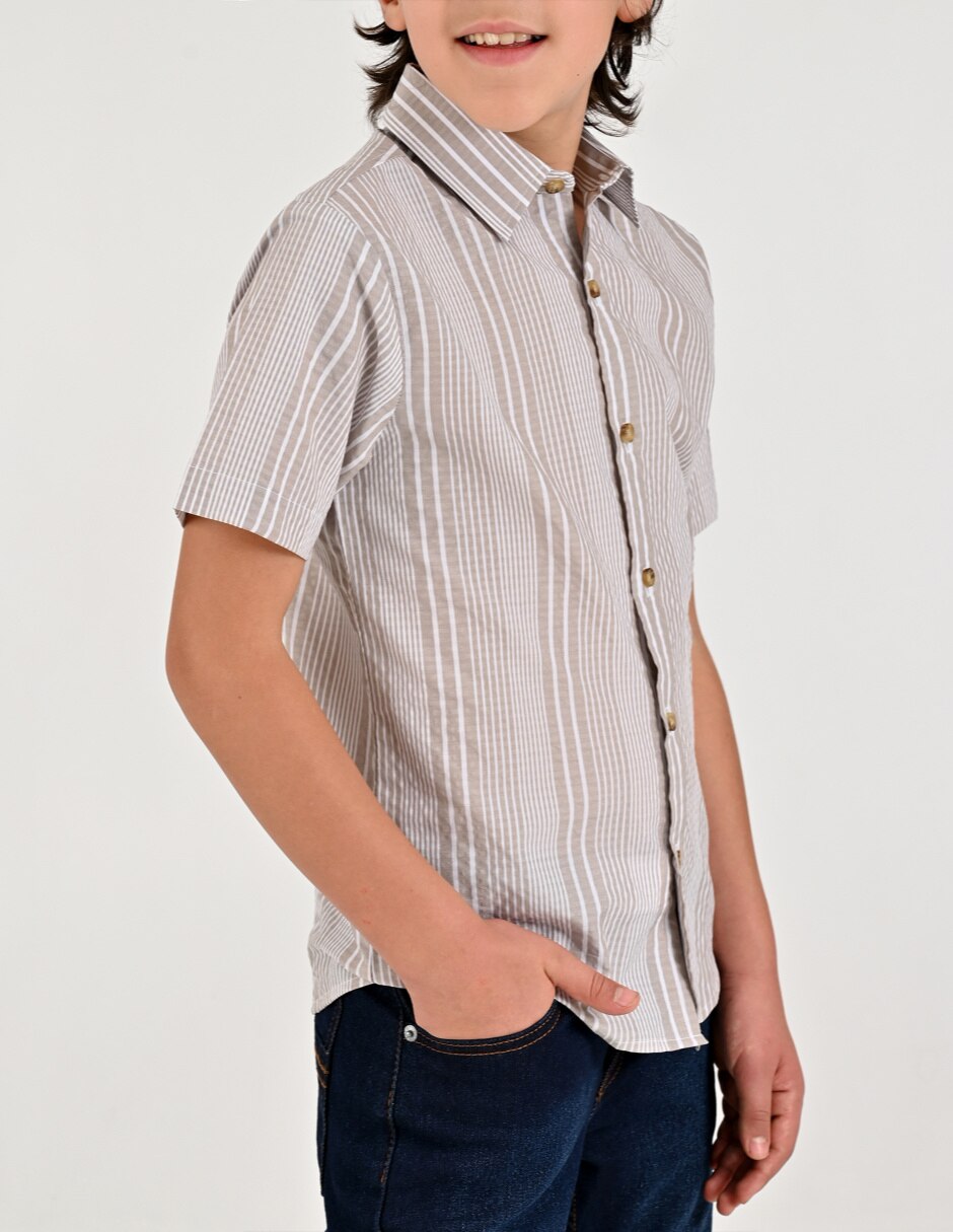 Camisa Casual Otoño Invierno de Algodón y poliéster manga Corta para Infantil / Niños grandes Niño 3