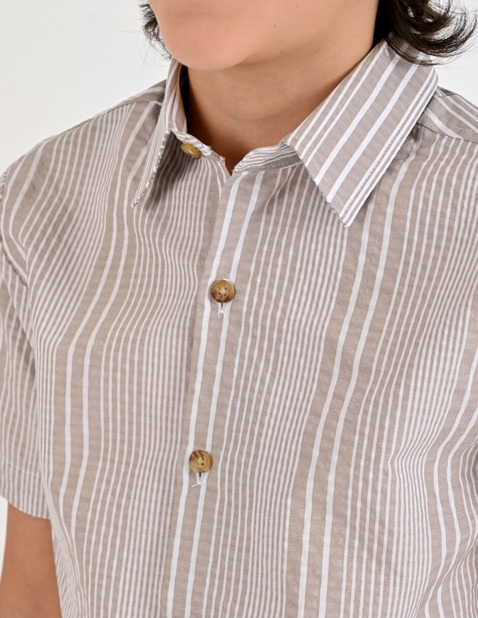Camisa Casual Otoño Invierno de Algodón y poliéster manga Corta para Infantil / Niños grandes Niño 4