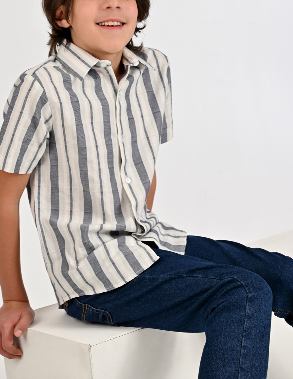 Camisa Casual Otoño Invierno de Algodón manga Corta para Infantil / Niños grandes Niño 5