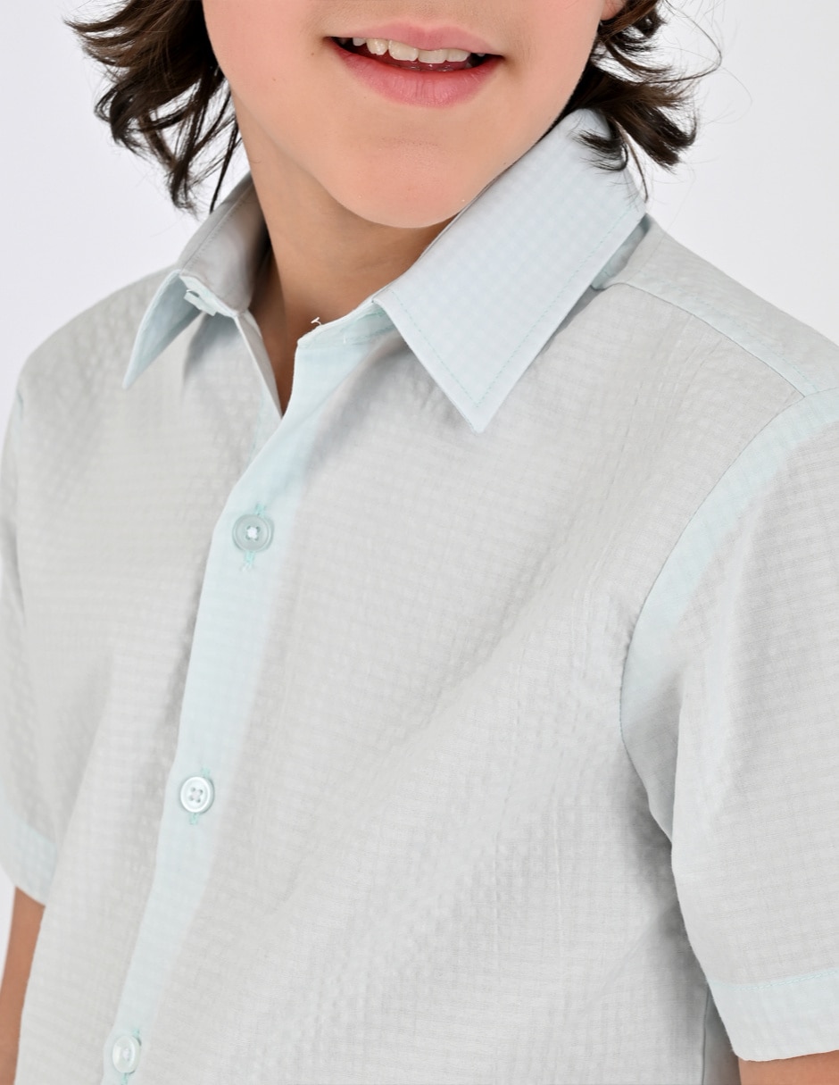 Camisa Casual Otoño Invierno de Algodón y poliéster manga Corta para Infantil / Niños grandes Niño 4