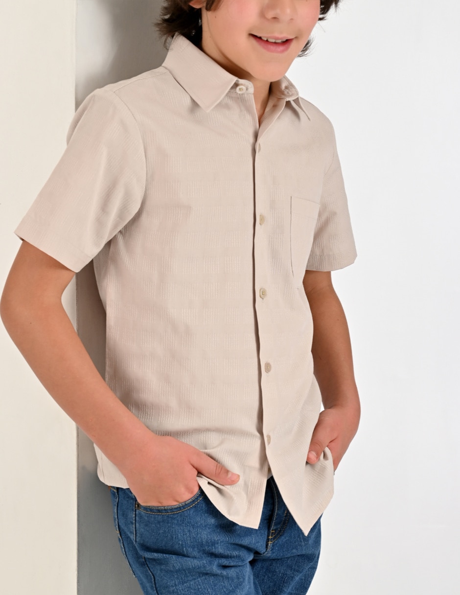 Camisa Casual Otoño Invierno de Algodón manga Corta para Infantil / Niños grandes Niño 5